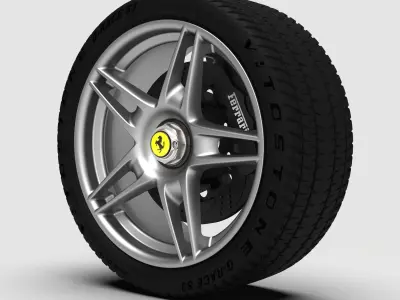 Ferrari Enzo rim wheel Tyre front 9 x 19 BBS design 3D model