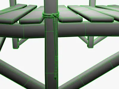 Wooden Platform Low-poly 3D model