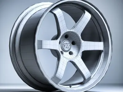 RAYS TE37 Ultra Track Edition II Low-poly 3D model