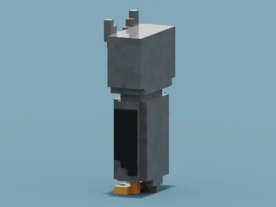 Voxel Owl Low-poly 3D model