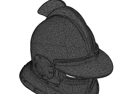 Dented Knight Steel Helmet 3D 3D model