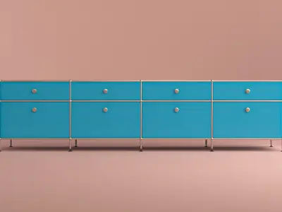 Low-poly Modular Modern Cabinet Free low-poly 3D model