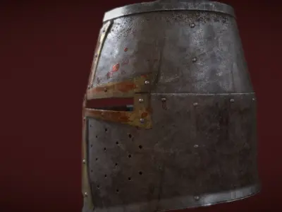 Dark Crusader Helmet Low-poly 3D model