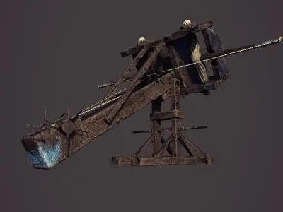 Ballista Lithobolos stone thrower Low-poly 3D model