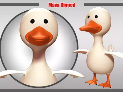 Duck Rigged Low-poly 3D model