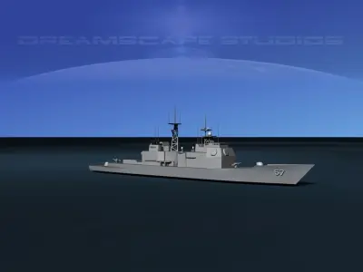 USS Lake Champlain CG-57 LP Low-poly 3D model