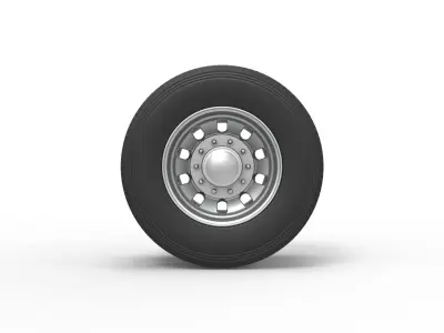 Rear custom wheel of semi truck Version 21 Scale 1 to 25 3D print model