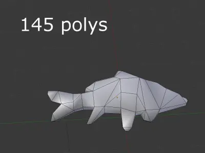 low poly fish carp Low-poly 3D model