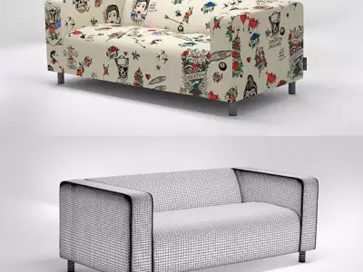 Klippan sofa with Artefly covers Free 3D model