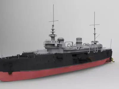 Bouvet Battleship 3D Model 3D model