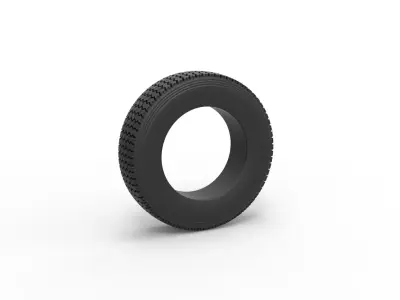 Semi truck tire 12 Scale 1 to 25 3D print model