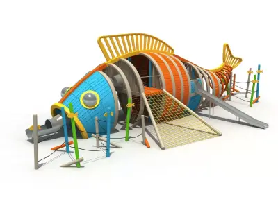 Kids outdoor commercial play structure 3D model 3D model