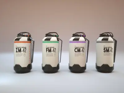 Grenade PACK Low-poly 3D model 3