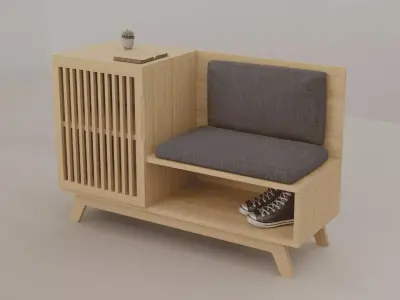 Shoes Cabinet Japanese  3D model