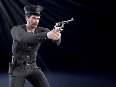 Policeman Low-poly 3D model