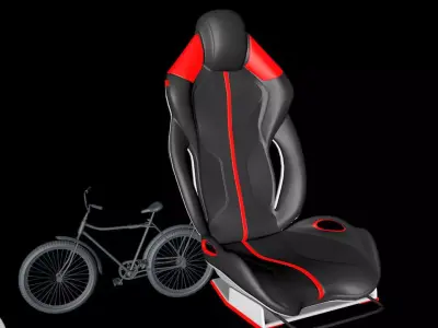 Tesla cyber truck modified With accessories and Garage Low-poly 3D model