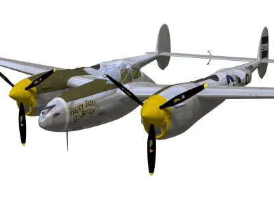 Lockheed P-38J Lightning 3D model