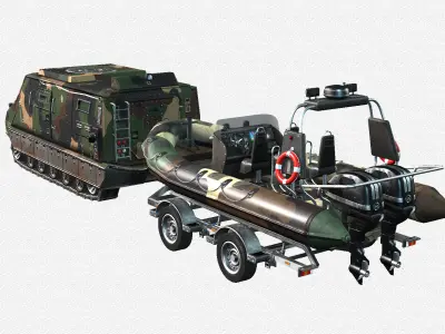 Tracked armored vehicle Low-poly 3D model