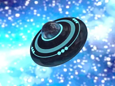 realistic UFO with material for blender 3d 3D model