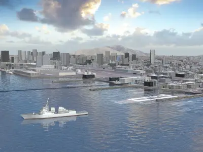 Military Naval Base Low-poly 3D model