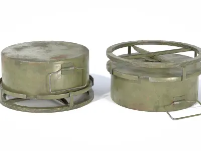 M1 Anti Tank Land Mine Low-poly 3D model