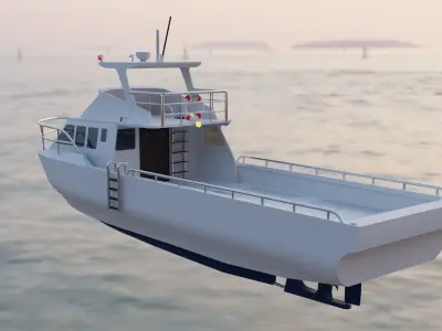 Lobster Boat Low-poly 3D model