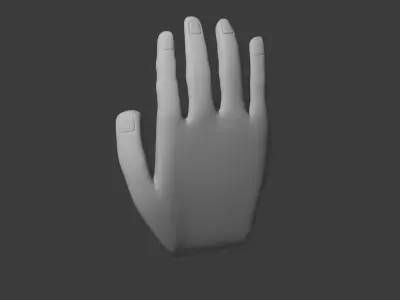 3d Hand with nails 3D model