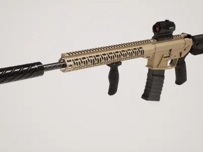 Assault Rifle 1 Low-poly 3D model