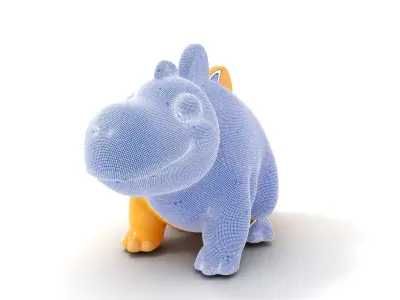 Cartoon Dinosaur Model Pack  Cute Yellow Stegosaurus Low-poly 3D model