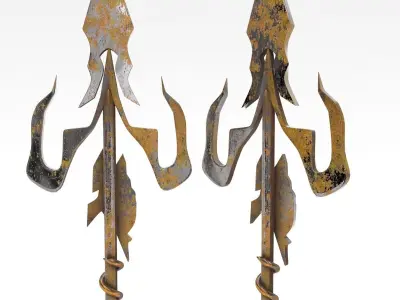 trident of Neptune Low-poly 3D model