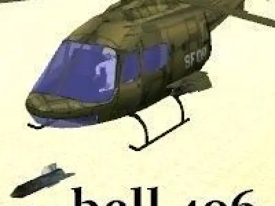 Bell 406 Helicopter 3D model