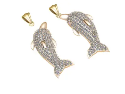 Dolphin jewelry pendant 3D print model