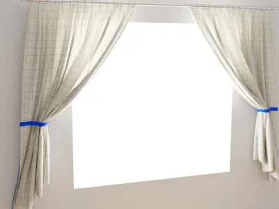 Curtains with pattern Free 3D model