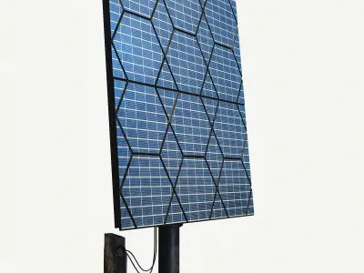 Solar panel Low-poly 3D model 3