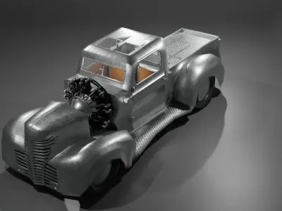 Airplane Engine Truck Low-poly 3D model