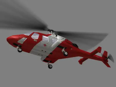 Bell 222 V6 Helicopter Low-poly 3D model