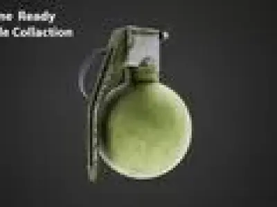 Game Ready Grenade M67 Flashbang Smoke  CS Gas Grenades Pack Low-poly 3D model