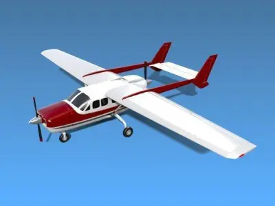 Cessna Skymaster propeller aircraft 3D model