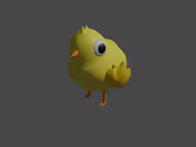 Low Poly Chicks Low-poly 3D model
