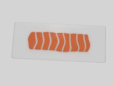  Salmon Fillet  Low-poly 3D model