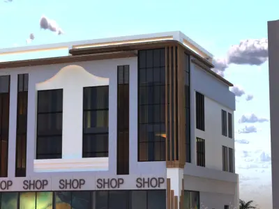 Contemporary Commercial Building A17 DWG and SketchUp 3D model