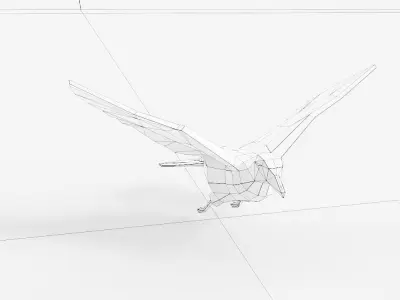 Dove bird low poly 3d model  Low-poly 3D model
