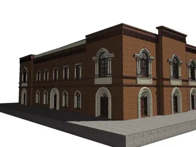 sunagogue in Czarnkow - brick model 3D model