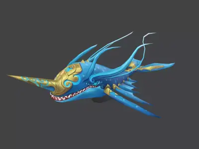 Ancient Fish Demon Low-poly 3D model