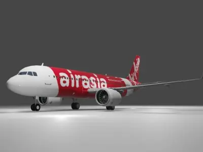 Air Asia Airbus a320neo 3d model Low-poly 3D model