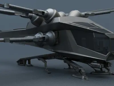 Ornithopter Dune Low-poly 3D model