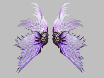 Purple Wing Low-poly 3D model