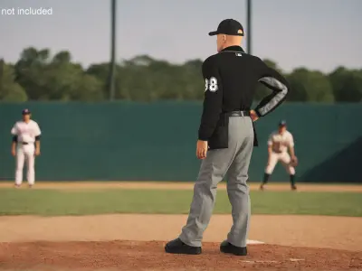 Baseball Umpire in Cap Standing Pose 3D model