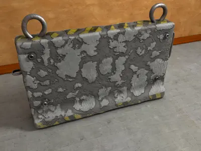 Damaged Road Block 3D model