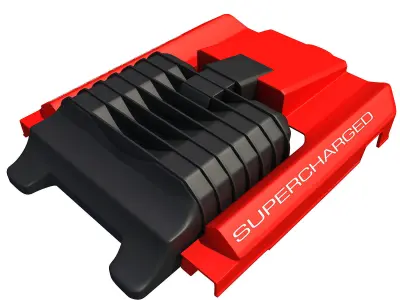 Red Engine Cover 3D 3D model
